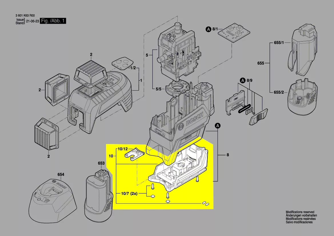 socle laser ligne réf. 1 600 A00 RK8 Bosch